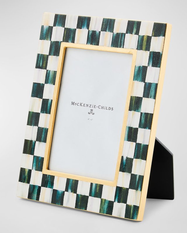 Courtly Check Lacquer Picture Frame, 4" x 6"